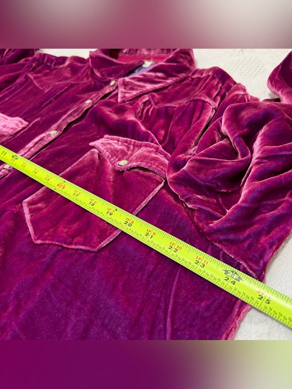 Sundance Rayon/Silk Velvet Button Up Shirt Long Sleeve Fuchsia Pink Size XXL - Picture 15 of 16